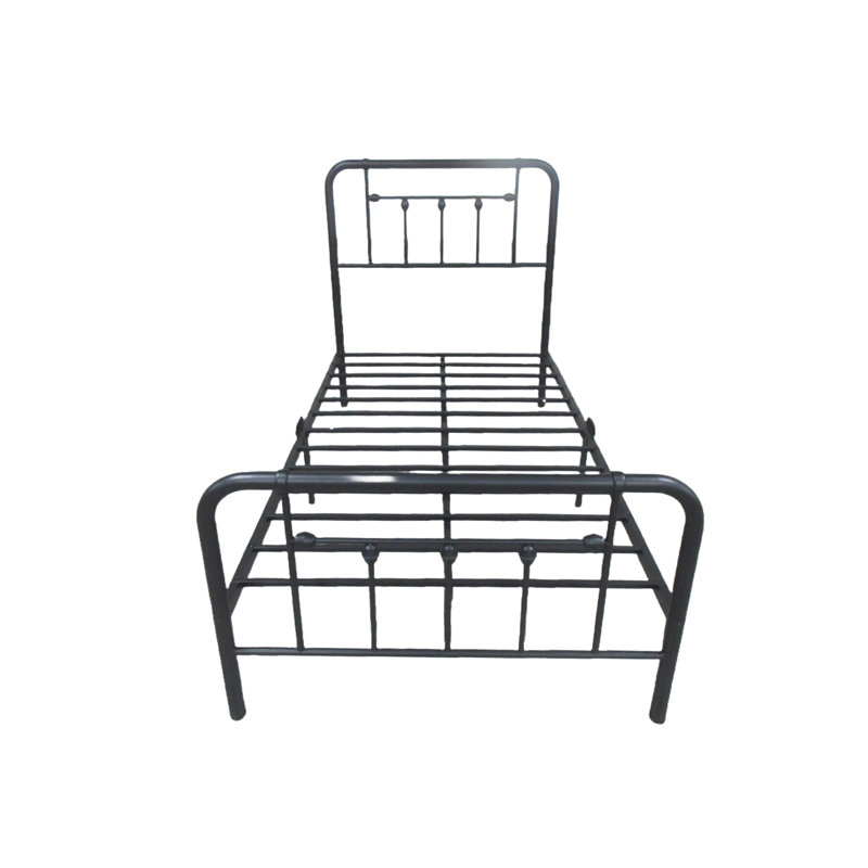 Lit plateforme en métal Nelya, Simple, Noir