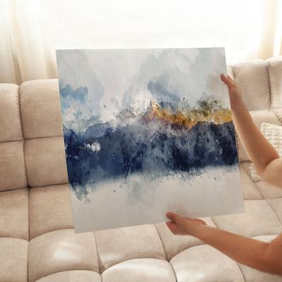 Paysage et nature, montagne dorée, reproduction d'art non encadrée