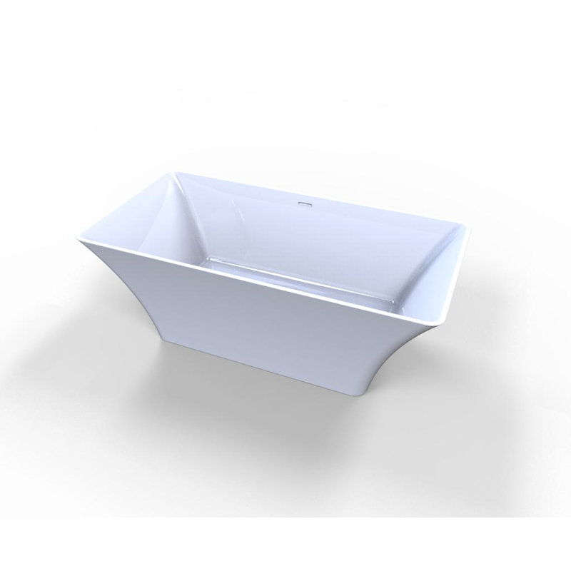 Hyde 68'' L Freestanding Soaking Bathtub, Glossy White