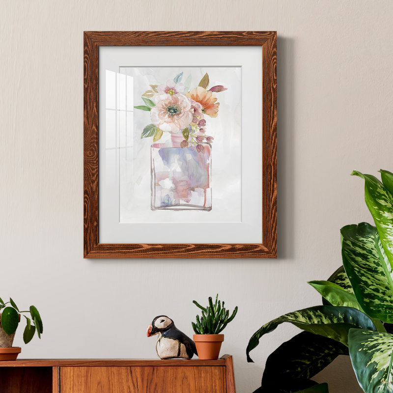 Mini bouquet II - peinture encadrée, Toile avec cadre érable, H 20 po x l 17 po x P 1,5 po