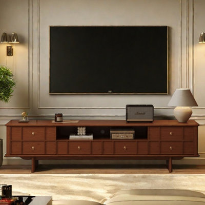 Meuble télé en bois massif de style français rétro