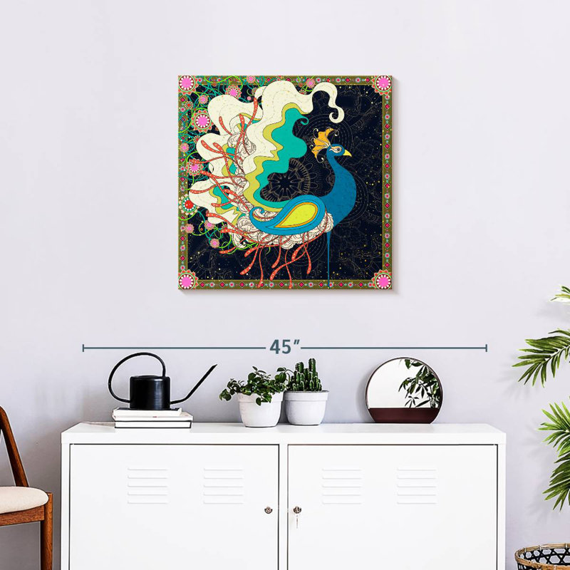 Brampt Charming Blue Peacock, 24" H x 24" W