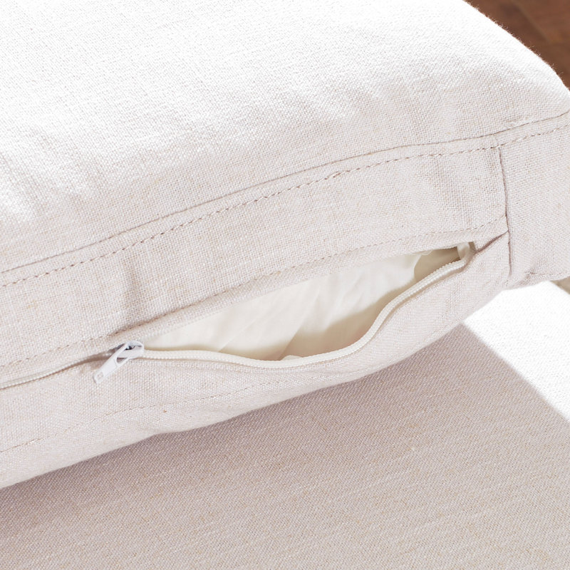 Fauteuil de chambre rembourré 34 po, Mélange de lin blanc crème