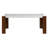Engineered Stone Top & Brown Finish Dining Table W/Engineered Stone Top