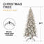 Arbre de Noël 8 pi en PE / PVC avec 1000 lumières DEL blanc chaud - 1634 pointes, 44 pommes de pin naturelles, effet enneigé, branches articulées, base en métal-2035959274