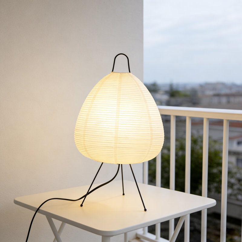 Lampe de table en papier avec ampoule à intensité variable 19,3 ", papier japonais
