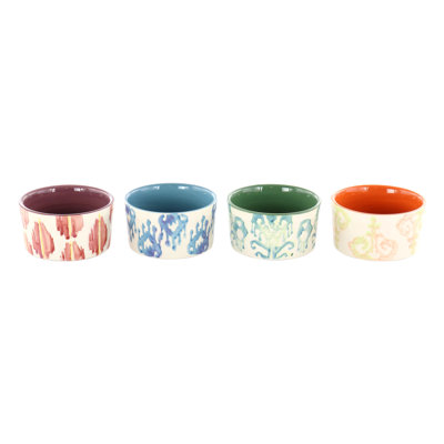 4 Piece Round 6.5 Ounce Stoneware Ramekin Set