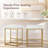 24 Inch Counter Height Bar Stools, Upholstered Bar Stools For Kitchen Island, Counter Stools With Faux Leather Cushion And Sturdy Metal Frame, Modern Barstools, White And Gold