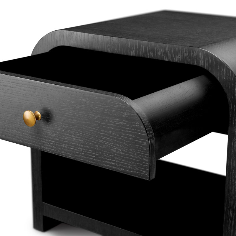 Nightstand Rhodes Oak Veneer, Charcoal Oak