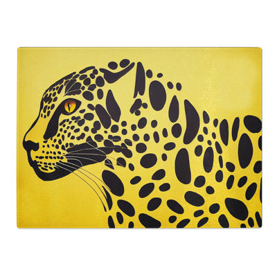 The Compelling Leopard Abstract  Glass Chopping Board