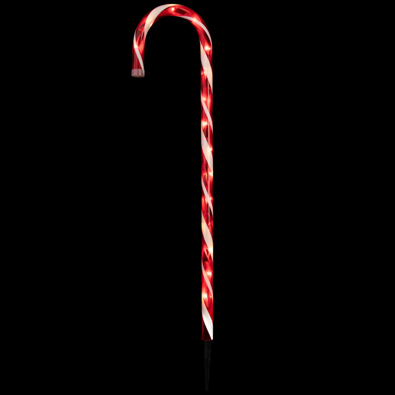 Décorations de Noël d'extérieur lumineuses en forme de canne en sucre 28 po