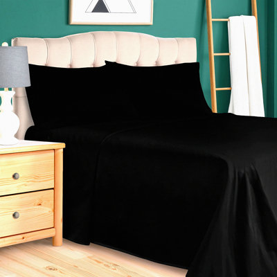 Luxury Sateen Cotton Bedding Set - 300 Thread Count, Deep Pocket Fitted Sheets, Soft Flat Sheet, Pillowcases - Elegant Sleep Essentials