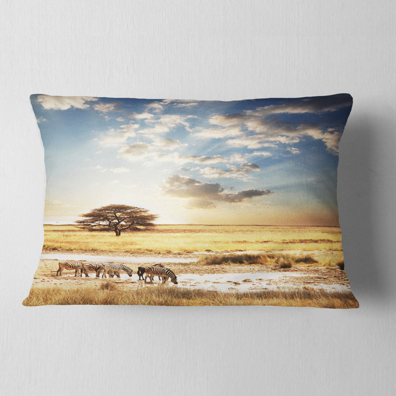 Coussin lombaire en eau potable zèbres africain