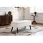 Banc de rangement polyvalent avec compartiment spacieux, parfait pour la chambre à coucher et le vestibule, revêtement en similicuir blanc