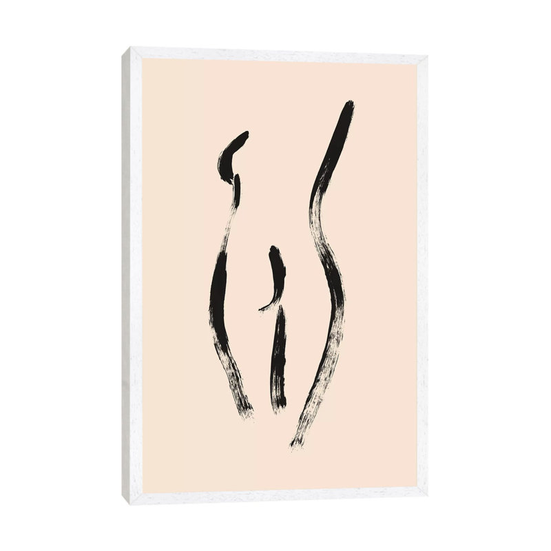 Female Form No. 1 by Melissa Selmin - Painting on Canvas, 101.6cm H x 66.04cm W x 3.81cm D, White Floater Framed