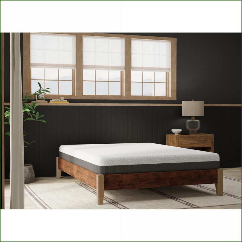 Mattresses, Queen Firm 8" with Phase Change Cooling Fabric &amp; I-Gel Memory Foam | CertiPUR-US | Foam | Ivory + Light Gray