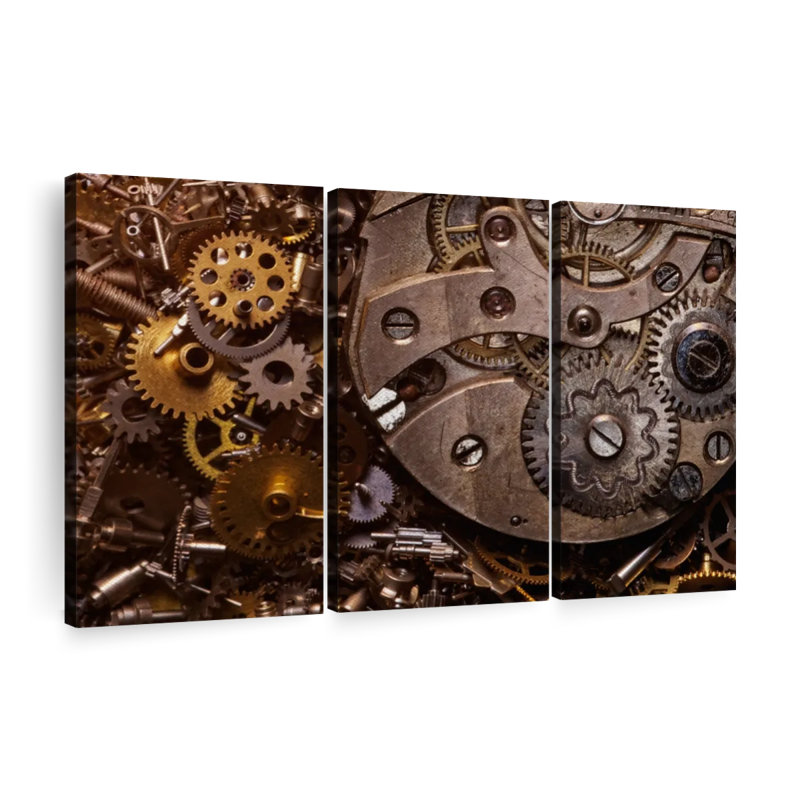 «Old Gears» sur toile, H 42 po x l 65 po x P 1,25 po