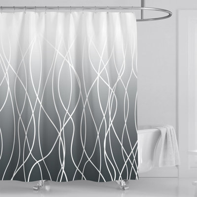 Abstract Striped Grey And White Acima Set, 72 X 72