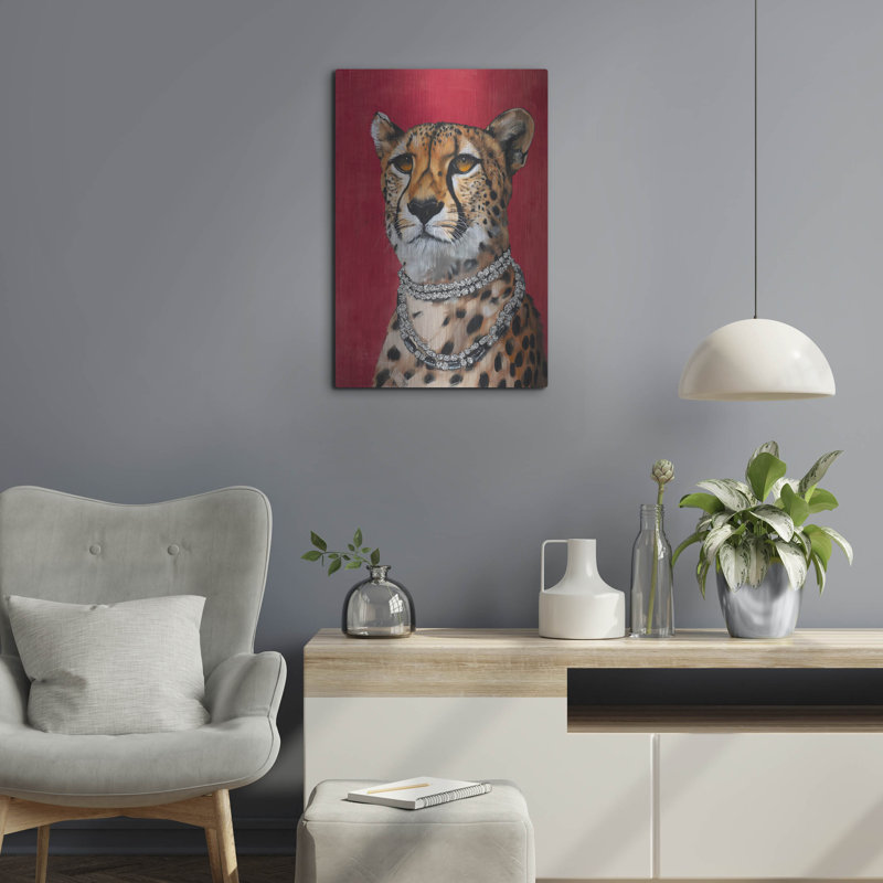  «Elegant Leopard» par Svetlana Aleynikova, art mural en métal, H 24 po x l 16 po