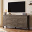Commode 8 tiroirs 59 po en bois rétro avec poignées sculptées et pieds fuselés pour chambre à coucher-553013467