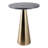 Modern Pedestal Side Table With Marble Top And Conical Base - Functional Narrow End Table For Living Room Display - 22.25", Black
