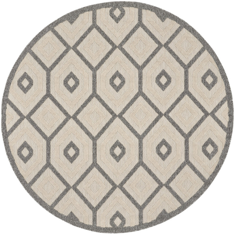 Geometric Indoor / Outdoor Rug, Round 7'10"