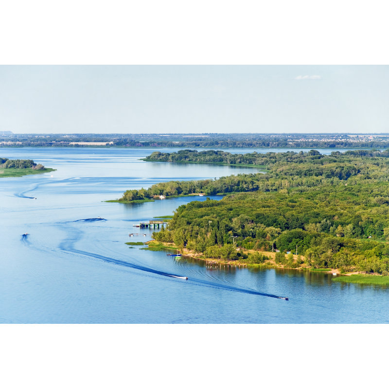 Summer Riverscape by Y-serge - Wrapped Canvas Print, 30cm H x 46cm W x 3.8cm D