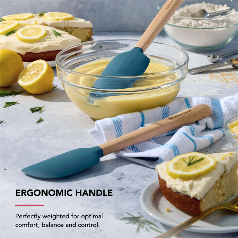Kitchenaid Beechwood Spatula Set, 2 Piece, Blue