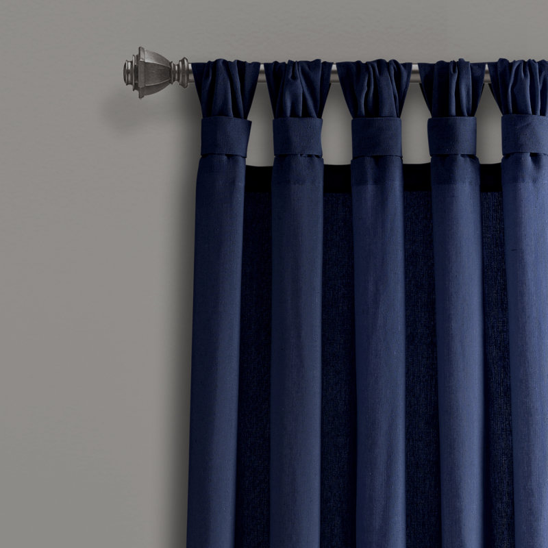 Paire de rideaux en toile de jute, L 48 po x L 95 po, Bleu marine