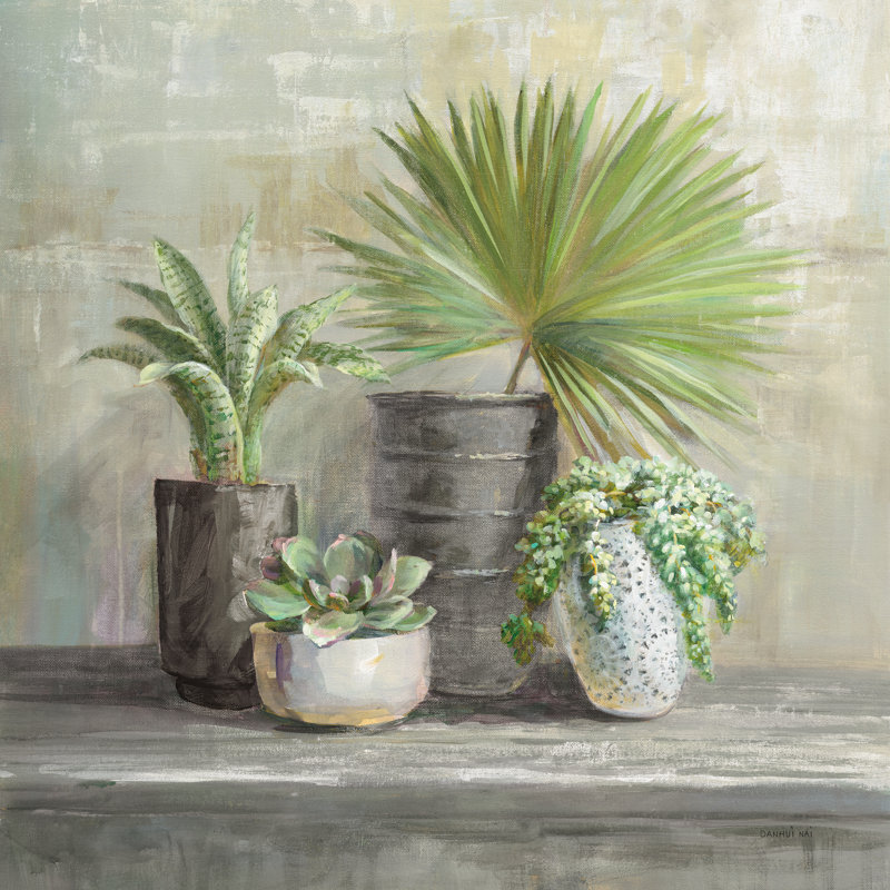 Indoor Garden Gray - Wrapped Canvas Print, 51cm H x 51cm W