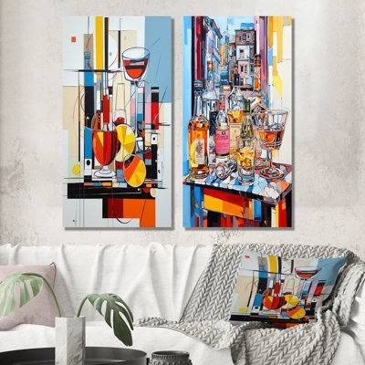 Abstrait «Popart Charm» - ensemble de 2 impressions à liqueur en métal