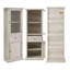 Armoire de rangement blanche de 65 po de hauteur avec portes et tiroir en verre - Buffet autoportant pour le salon, la cuisine, l'organisation de bureau