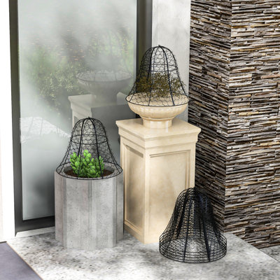 Cages de protection de jardin en métal, empilables noires 16 po x 13 po pour empêcher les animaux de manger des légumes, des fruits et des fleurs