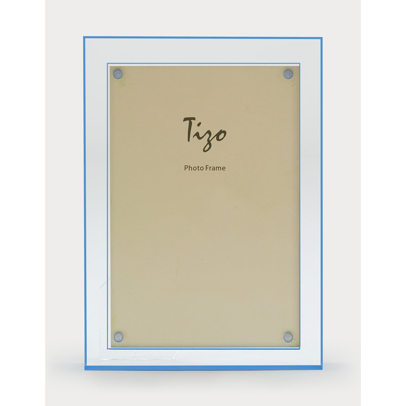 Lucitwe Frame W/Turq. Dbl. Border 5X7, Blue, 4" W x 6" H