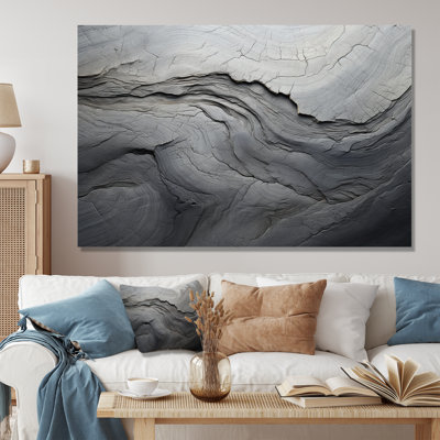 Grey And White Stone River III - Abstract Wall Art Print