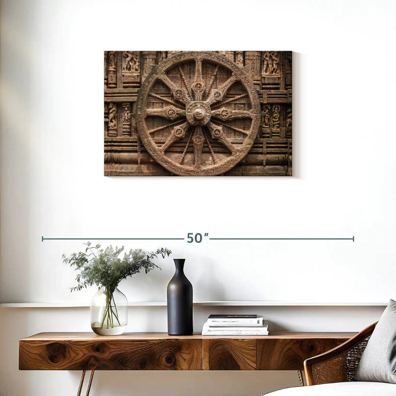 Senne rétro en bois sculpté, H 20 po x l 30 po