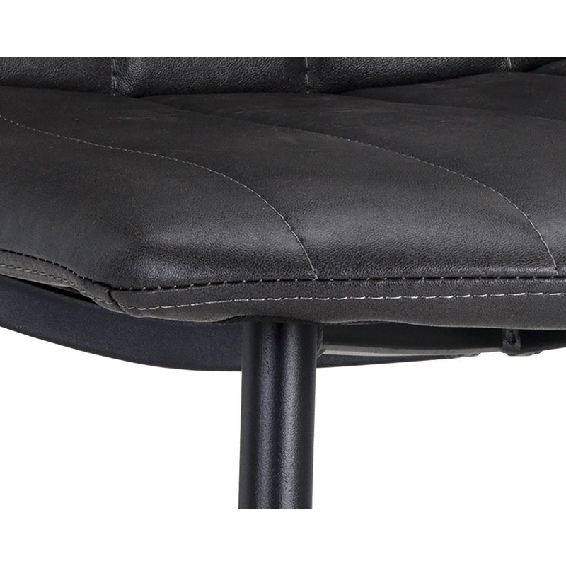 Upholstered Dining Chair, Antique Brown Faux Leather