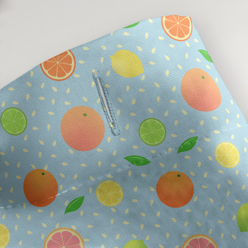 Rideau de douche simple Citrus fruit, Bleu sarcelle