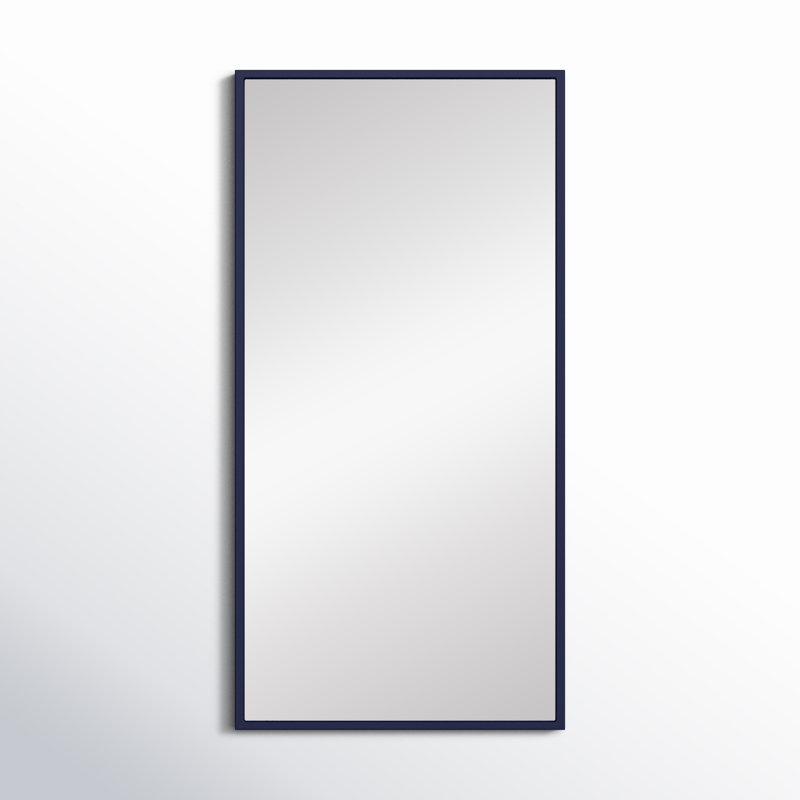Sabine Metal Rectangle Wall Mirror, 36" x 18", Blue