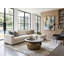 Round White Marble Coffee Table with Iron Base-1023090819-1023090821