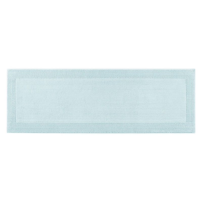 Splendor 100% Cotton Tufted 3000 GSM Reversible Bath Rug, 24" W x 72" L, Blue