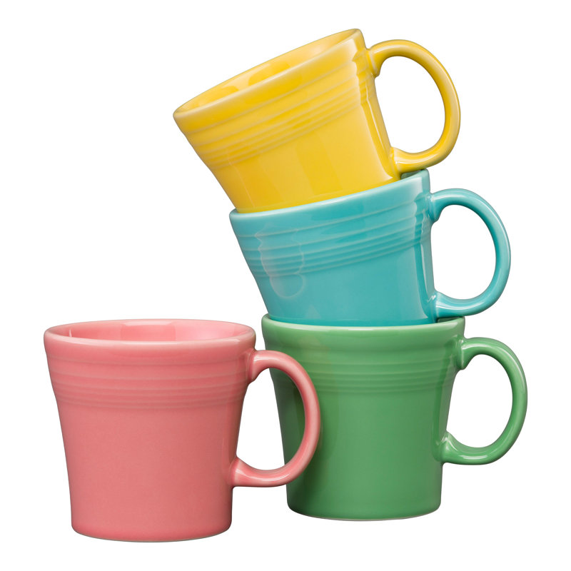 Ensemble de grandes tasses effilées Fiesta, Rose / jaune / vert