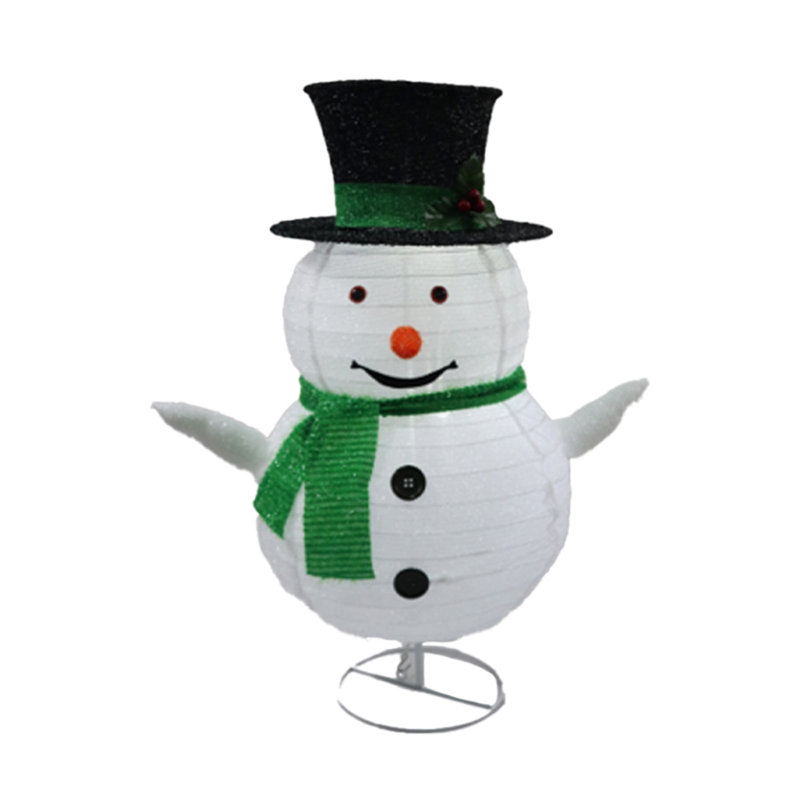 Collapsible Fabric Snowman Lighted Display