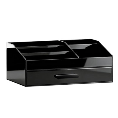 Rangement en acrylique de qualité supérieure pour hommes avec tiroir, rangement pour meuble-lavabo de comptoir de salle de bain pour la toilette de qualité supérieure, produits essentiels pour la toilette et le toilettage, rangement pour commode