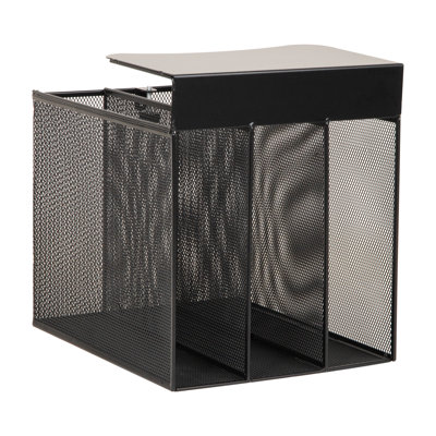 Mind Reader Slide-On Under Desk File Organizer, No Tools Required, Hanging Storage for Laptops, Folders, and Notebooks, Metal, Black