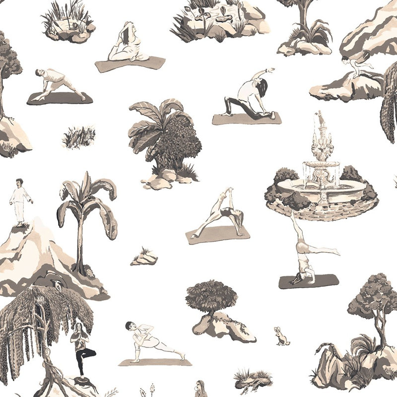 Forest Yoga, Sepia, Non-Woven