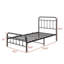 Lit plateforme simple en métal noir avec tête de lit, support de lattes robuste, aucun sommier requis, assemblage facile-2029619343