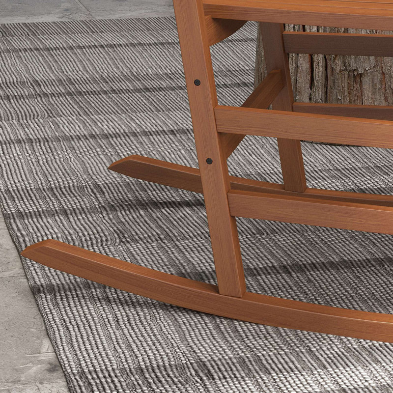 Ensemble de 2 chaises berçantes d'extérieur avec table d'appoint, chaises berçantes de patio et accoudoirs lisses