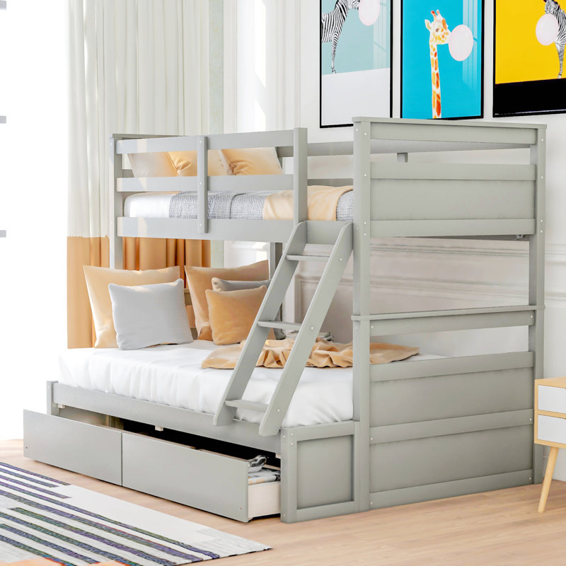 Lit plateforme avec rangement Janluca, Gris
