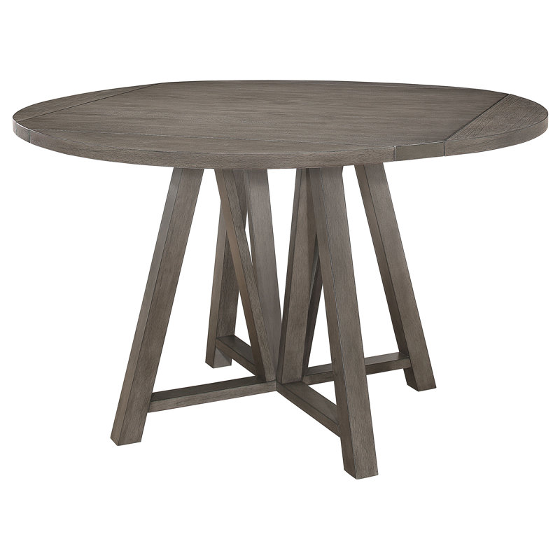 Table ronde à hauteur de comptoir avec abattant gris